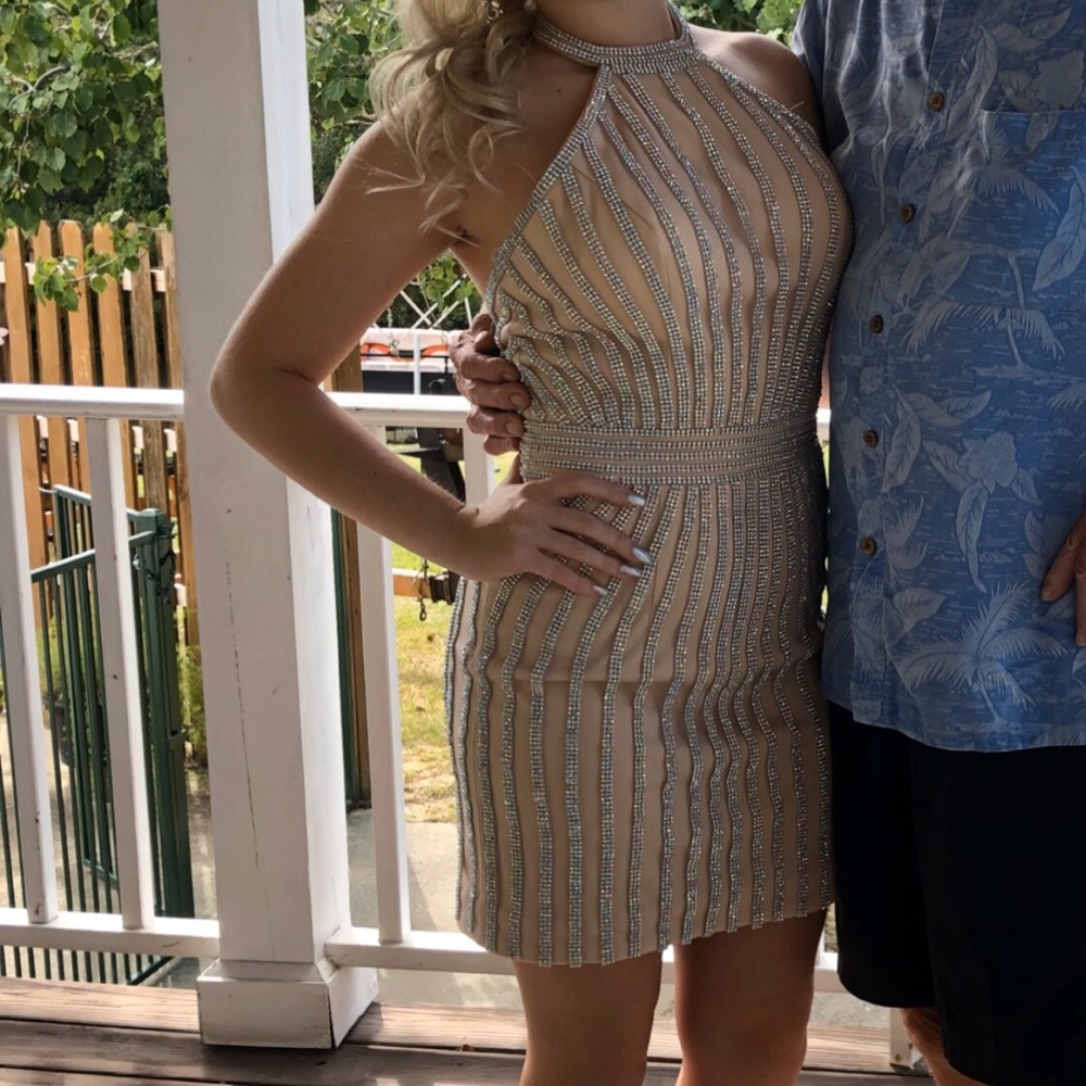Sparkly/tan Homecoming dress